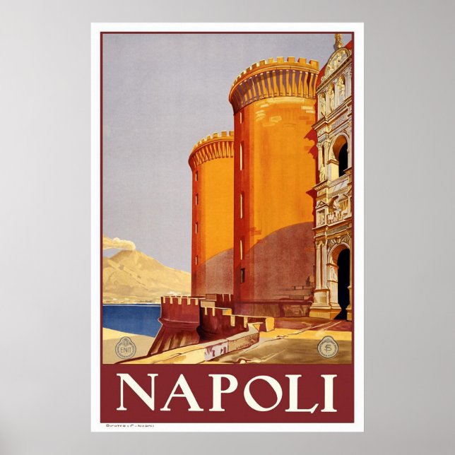 "Neapel" Vintage Travel Poster (Vorne)