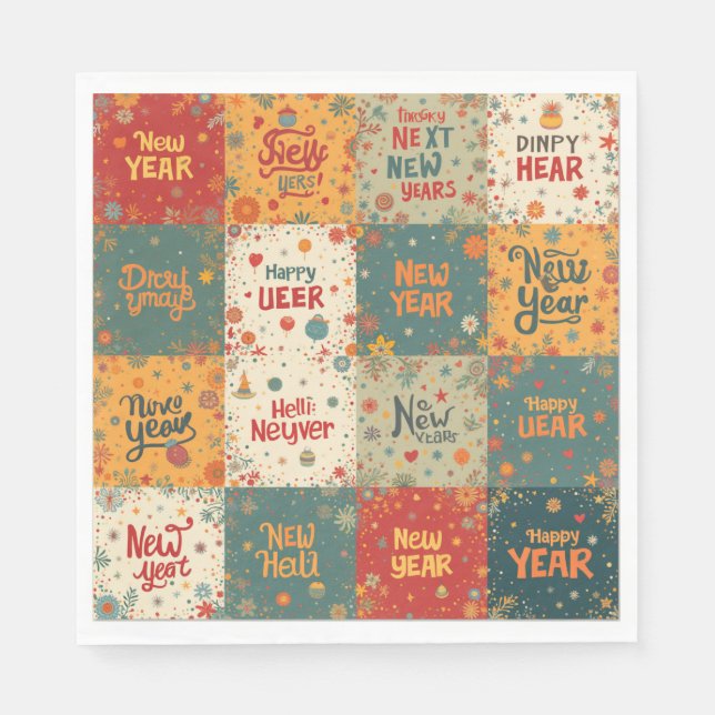 Neapel zum Neujahrsfest - Party Serviette (Vorderseite)