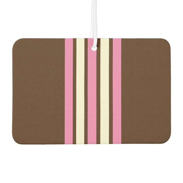 Neapolitan Car Air Freshener (Braun, Rosa & Cream) Autolufterfrischer (Vorderseite)