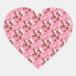 Neapolitan Dots 02 Pink Dark-HEART STICKERS