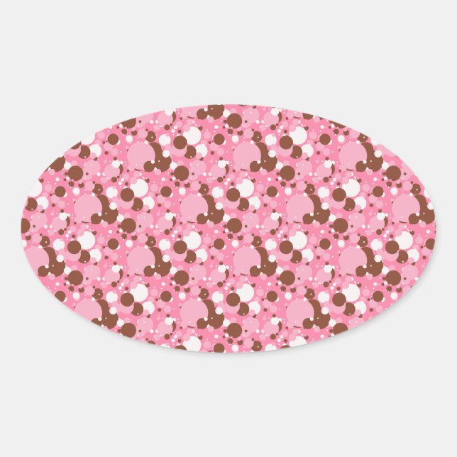 Neapolitan Dots 02 Pink Dark-OVAL STICKERS (Vorderseite)