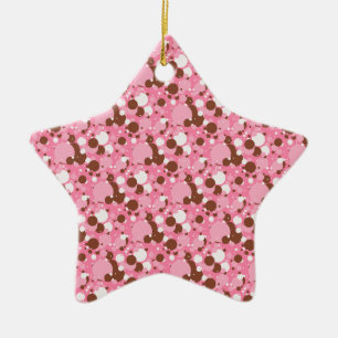 Neapolitan Dots 02 Rosa Dark-STAR ORNAMENT