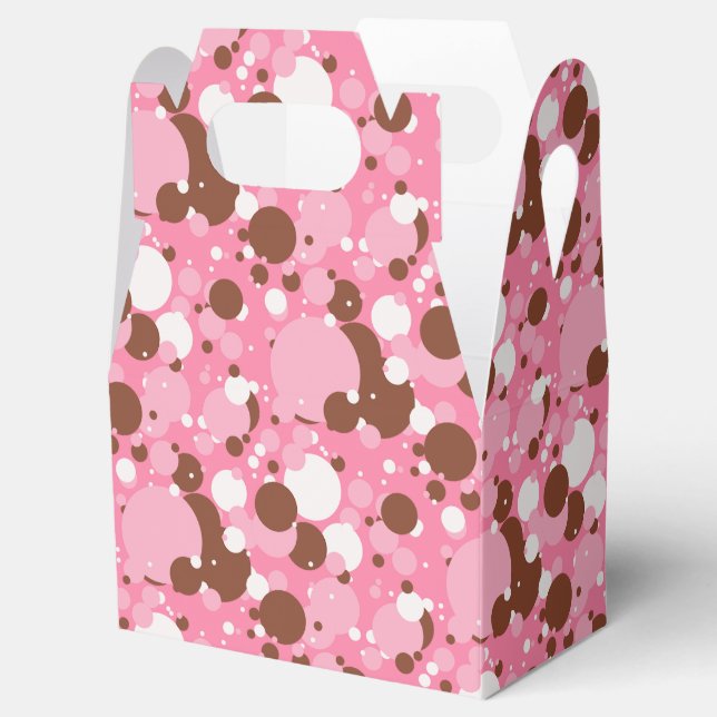 Neapolitan Dots 02-Rosa, dunkel-GABLE-FAVOR-BOXES Geschenkschachtel (Geöffnet)