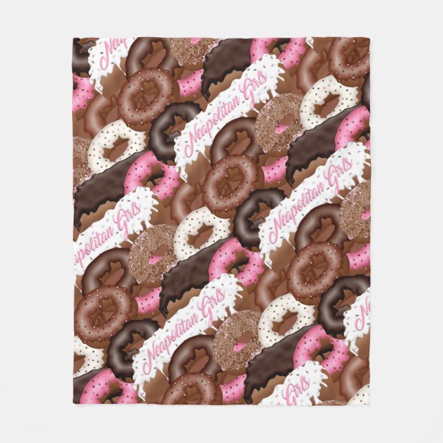 Neapolitan-Girls-Donuts Fleecedecke (Vorderseite)