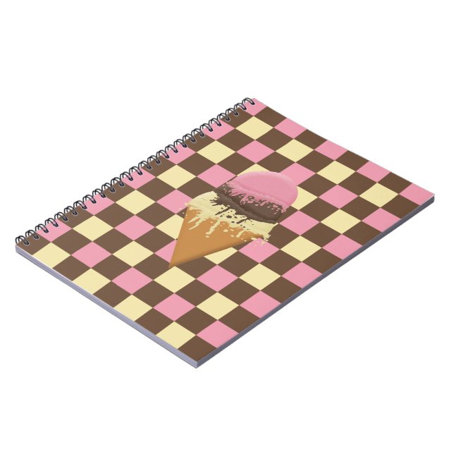 Neapolitan Ice Cream Checkered Pattern Notebooks Notizblock (Linke Seite)