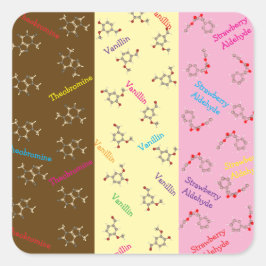 Neapolitan Ice Cream Chemie Party Quadratischer Aufkleber