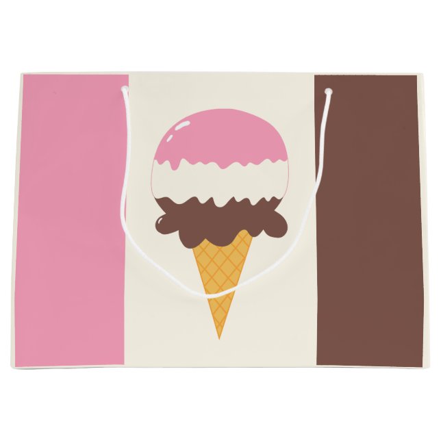 Neapolitan Ice Creme Cone Große Geschenktüte (Vorderseite)
