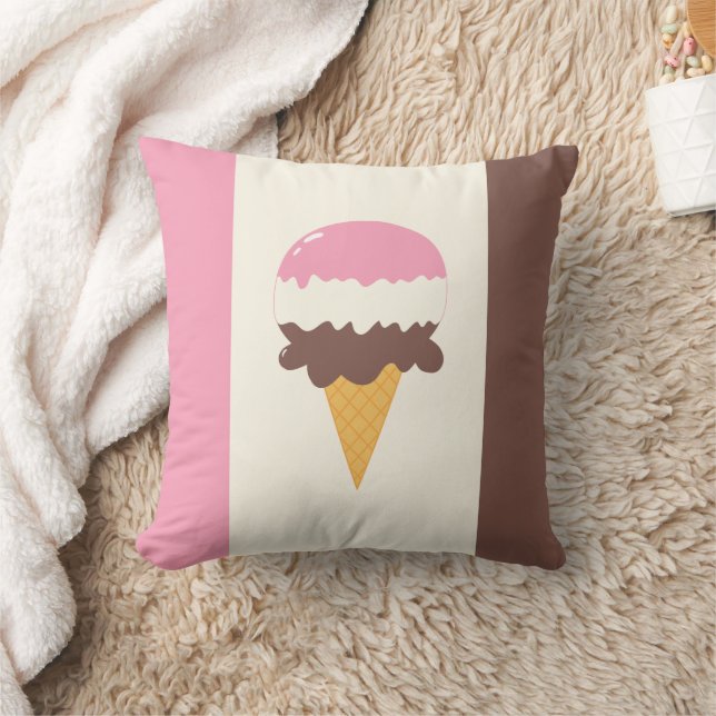 Neapolitan Ice Creme Cone Kissen (Decke)