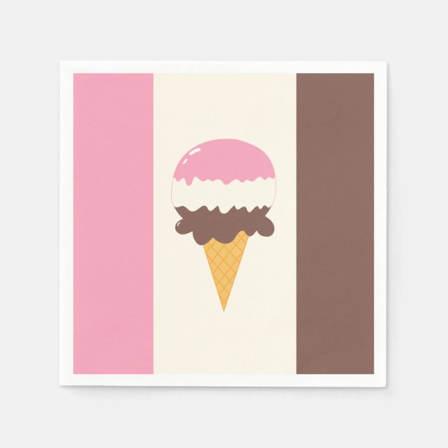 Neapolitan Ice Creme Cone Serviette (Vorderseite)