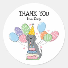 Neapolitan Mastiff Birthday Favor Tags Sticker