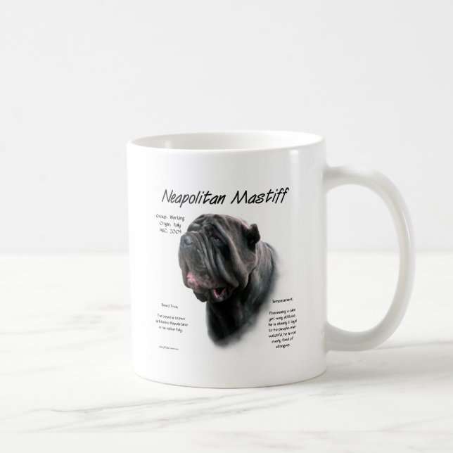 Neapolitan Mastiff (blk) Geschichtsdesign Kaffeetasse (Rechts)