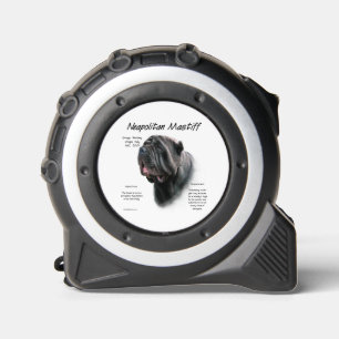 Neapolitan Mastiff (blk) Geschichtsdesign Maßband