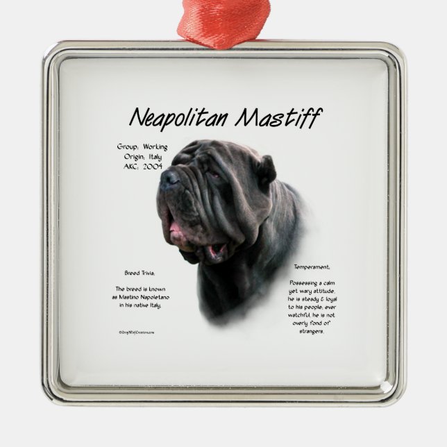 Neapolitan Mastiff (blk) Geschichtsdesign Ornament Aus Metall (Vorne)
