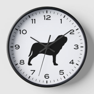 Neapolitan Mastiff Dog Breed Silhouette Uhr