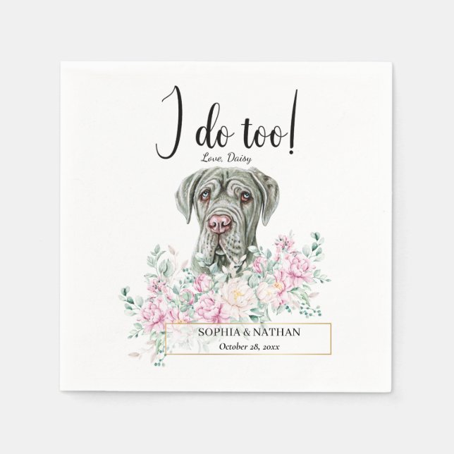 Neapolitan Mastiff Dog Wedding Cocktail Napkins Serviette (Vorderseite)