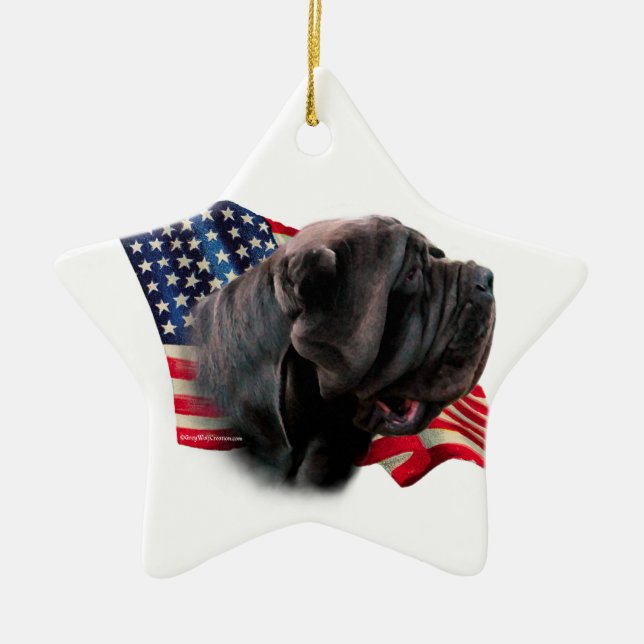 Neapolitan Mastiff Flag Keramik Ornament (Vorne)
