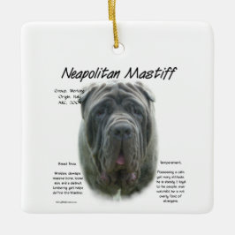 Neapolitan Mastiff (grau) Geschichtsdesign Keramikornament