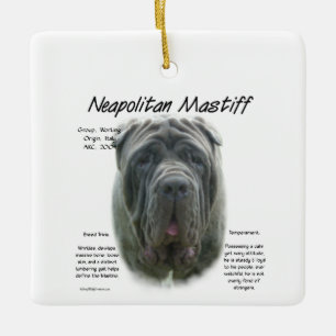 Neapolitan Mastiff (grau) Geschichtsdesign Keramikornament
