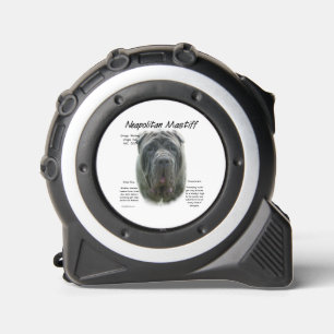 Neapolitan Mastiff (grau) Geschichtsdesign Maßband