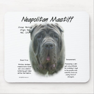 Neapolitan Mastiff (grau) Geschichtsdesign Mousepad
