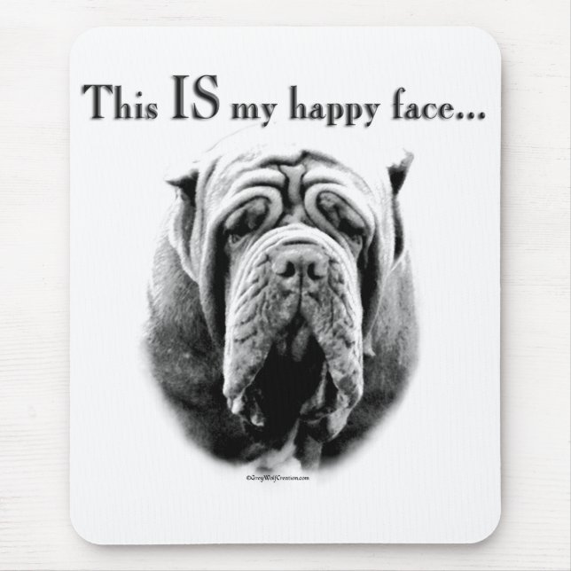 Neapolitan Mastiff Happy Face Mousepad (Vorne)