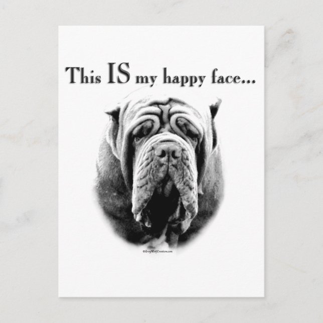Neapolitan Mastiff Happy Face Postkarte (Vorderseite)