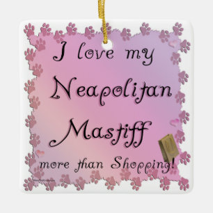Neapolitan Mastiff Shopping Keramikornament