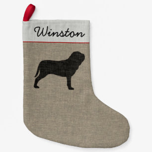 Neapolitan Mastiff Silhouette Personalisiert Urlau Kleiner Weihnachtsstrumpf