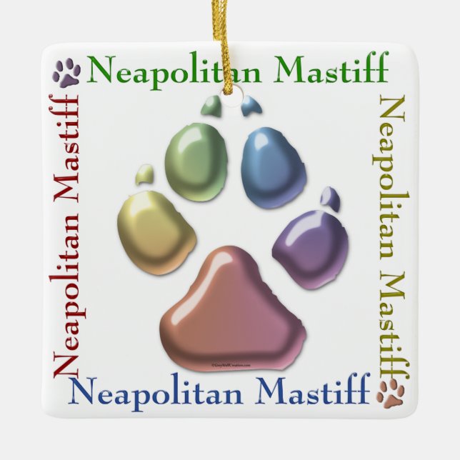 Neapolitan Mastiff Square Keramikornament (Vorderseite)