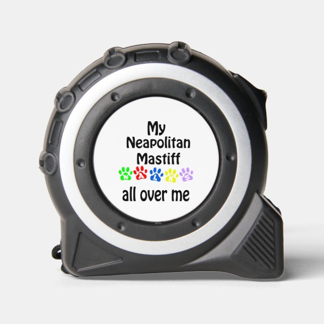 Neapolitan Mastiff Walks Design Maßband (Vorderseite)