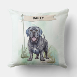 Neapolitan Mastiff Watercolor Personalized Dog Kissen