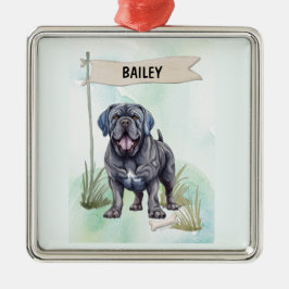 Neapolitan Mastiff Watercolor Personalized Dog Ornament Aus Metall