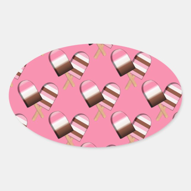 Neapolitane Eiscreme Bars 01-OVAL STICKERS (Vorderseite)