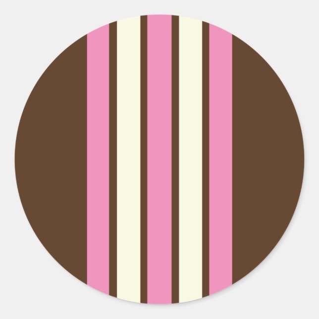 Neapolitane Rundkleber (braun, rosa und creme) Runder Aufkleber (Vorderseite)