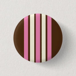 Neapolitaner Knopf (braun, rosa und creme) Button