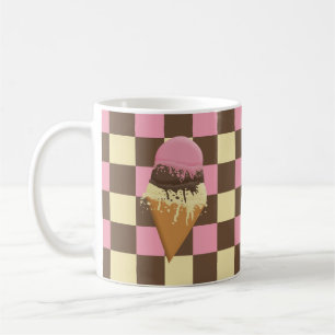 Neapolitanes Ice Cream Cone Tasse Checkerboard Mus