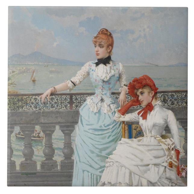 Neapolitanische Beauties (elegante italienische ju Fliese (Vorderseite)