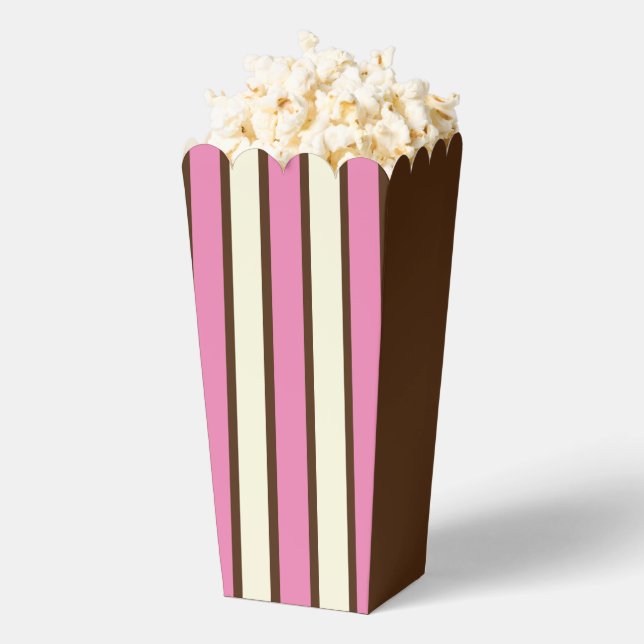 Neapolitanische Popcorn Box (Braun, Rosa & Creme) Geschenkschachtel (Geplatzt)