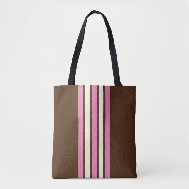 Neapolitanische Tote-Tasche (braun, rosa und creme (Vorderseite)