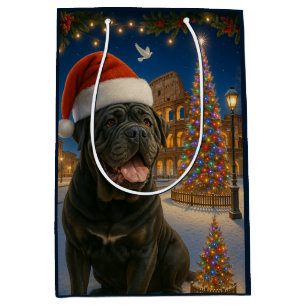 Neapolitanischer Mastiff-Feiertagskarte Mittlere Geschenktüte