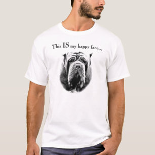 Neapolitanischer Mastiff-glückliches Gesicht T-Shirt