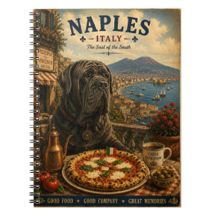 Neapolitanischer Mastiff in Neapel Vintage-Reiseku Notizblock