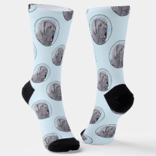 Neapolitanischer Mastiff Malerei Grau Original Hun Socken