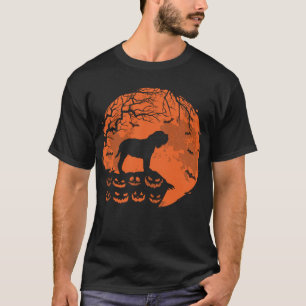 Neapolitanischer Mastiff und Mond Halloween Hunde T-Shirt