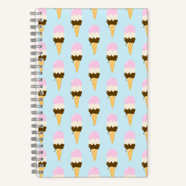 Neapolitanisches Eiscreme-Kegel-Muster Notizbuch