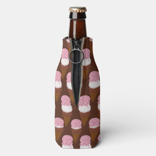Neapolitanstich Eiscreme Cones 2-BOTTL COOLER Flaschenkühler (Flasche Rückseite)