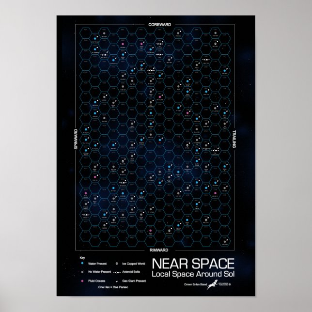 Near Space Hexagon Poster Star-Karte (Vorne)