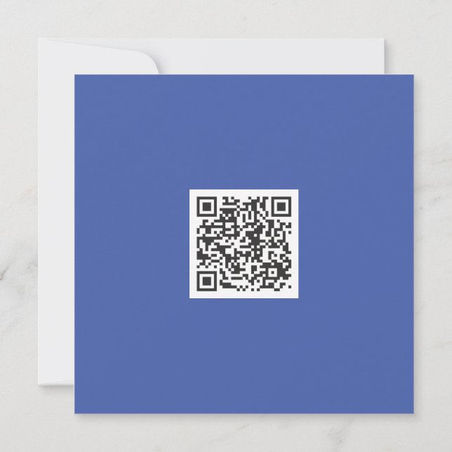 Neat Blue Monochrome Modern Vibe QR Code Karte (Rückseite)