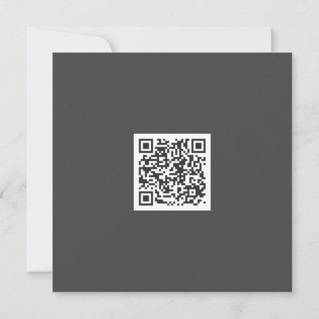 Neat Gray Monochrome Modern Vibe QR Code Karte (Rückseite)
