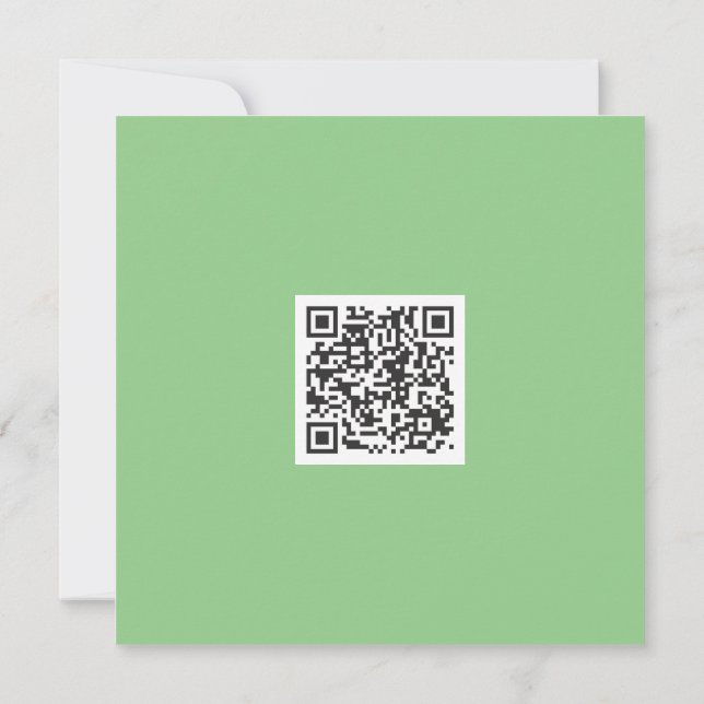 Neat Green Monochrome Modern Vibe QR Code Karte (Rückseite)